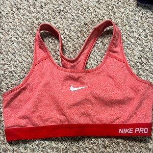Nike Pro Heathered Red Sports Bra